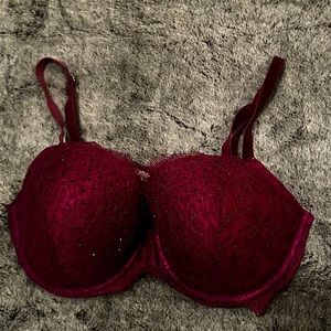 Victoria’s Secret burgundy jeweled bra 36DDD